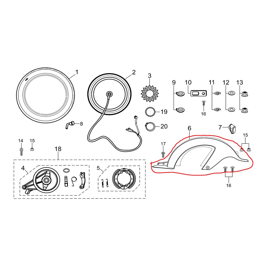 Spakbor Belakang Sepeda Listrik Viar CARAKA & C2 / Rear Fender Viar CARAKA & C2