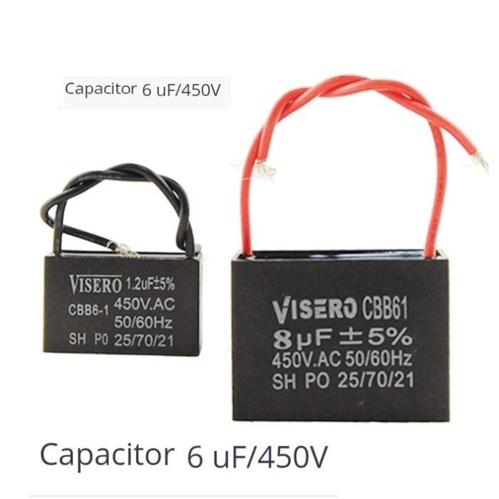 Listrik Kapasitor 6Uf 450V (Kotak)