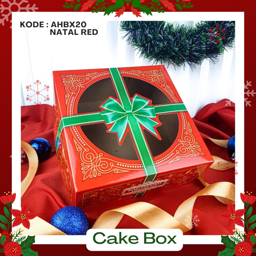 

Christmas Cake Box 20x20 / Dus Kue Packaging Kemasan Natal