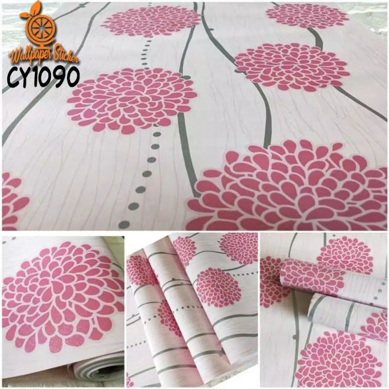 WALLPAPER STICKER DINDING GH PREMIUM QUALITY SHABBY CHIC (BUNGA BUNGA) BISA COD