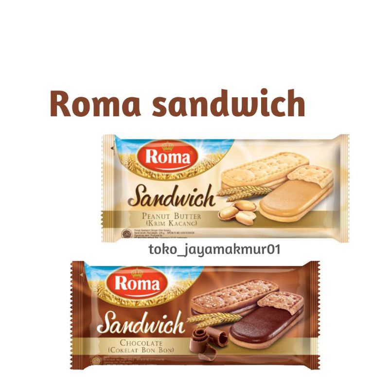 

Roma Sandwich coklat Roma Biskuit 216gr