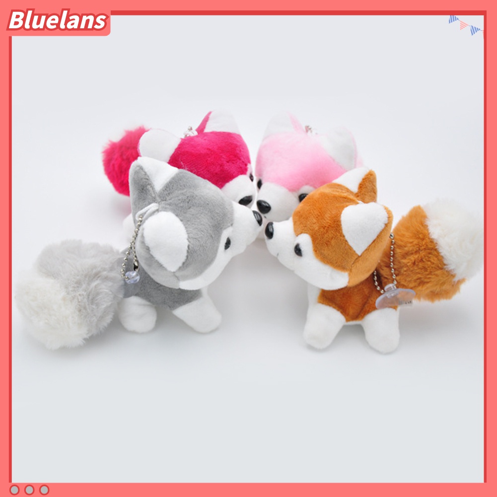 Gantungan Kunci Bentuk Boneka Anjing Husky Bahan Plush