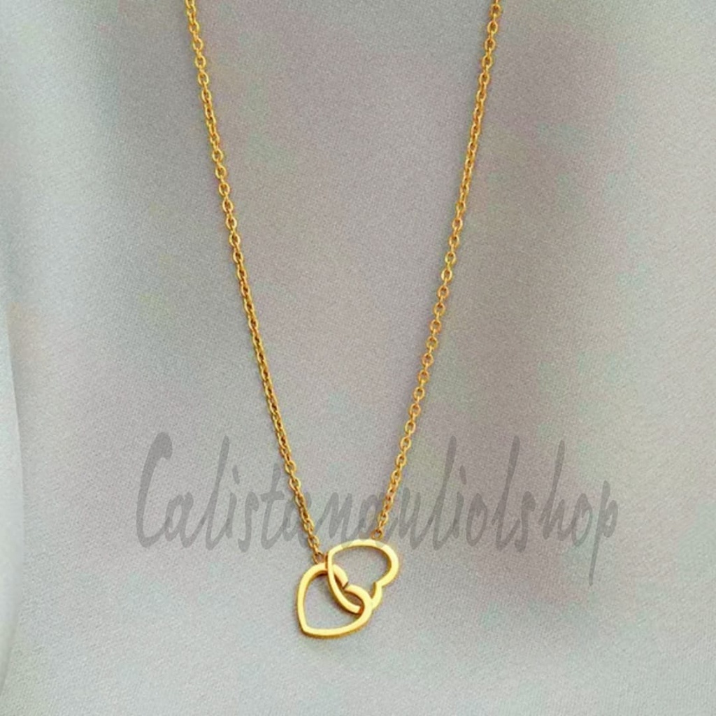 KALUNG TITANIUM NORI CINTA BERGANDENG PERHIASAN EMAS KOREA ANTI KARAT DAN ANTI LUNTUR