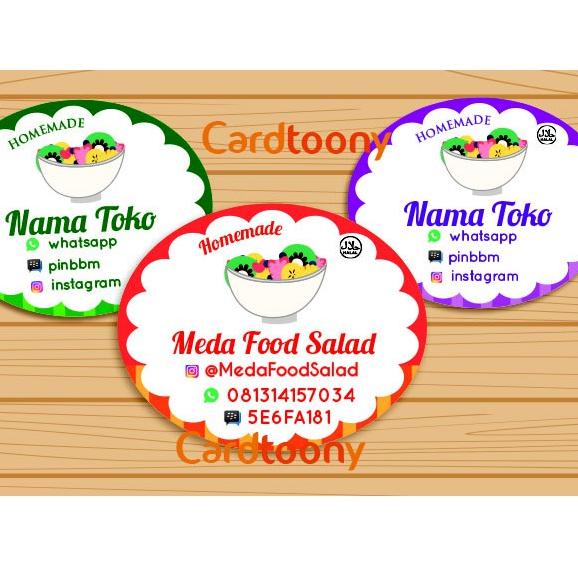 

JZJ Sticker / stiker label toko produk makanan salad buah sayur❊ (Diskon)Dijual murah ➡