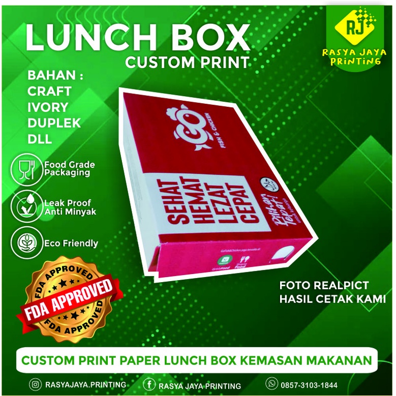 Lunch Box Ayam / Box Nasi / Kotak Nasi Custom / Box Geprek / Box Chicken Custom / Food Packaging / C