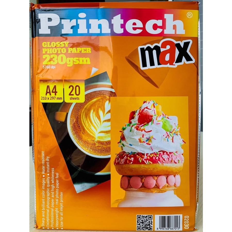 

Kertas Foto Glossy Photo Paper A4 230gsm Printech Glossy Max A4 230gsm