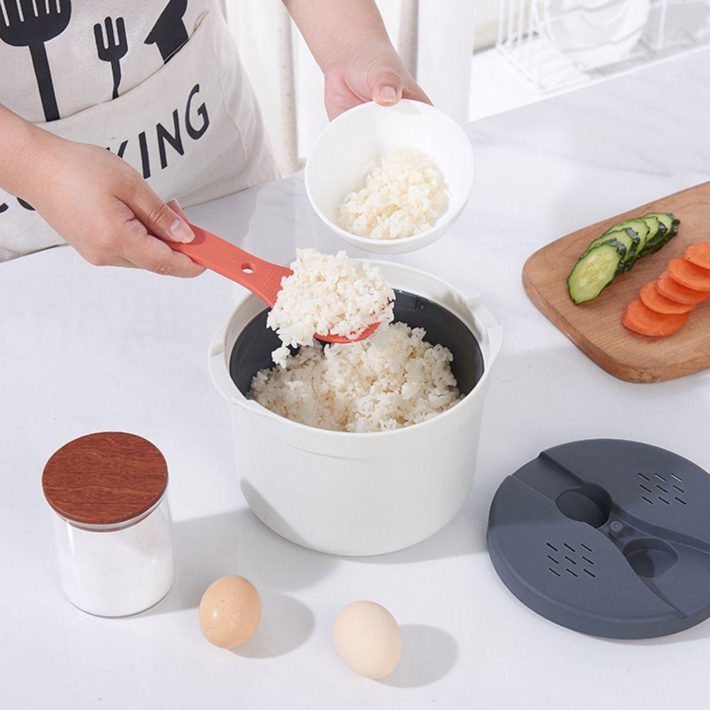R-FLOWER Rice Cooker Microwavable Untuk Pelajar Pekerja Kantor Wadah Makanan Lunch Box