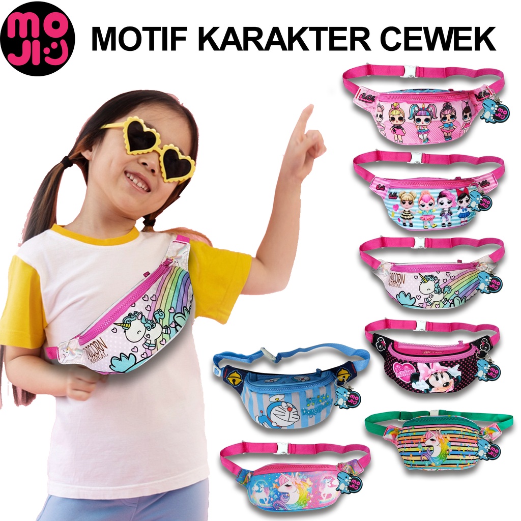 Tas Pinggang Anak Laki laki dan Perempuan / Tas Selempang Anak Bumbag Karakter - MOJI