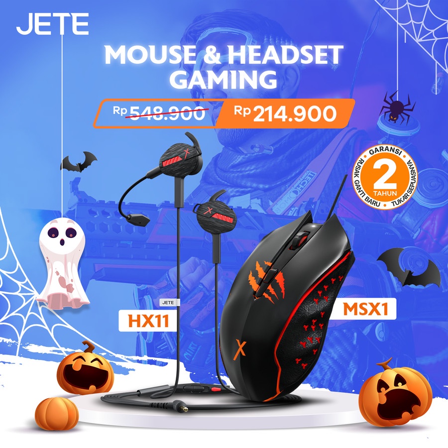 Bundling Headset Gaming JETE HX11 + Mouse Gaming JETE MSX1