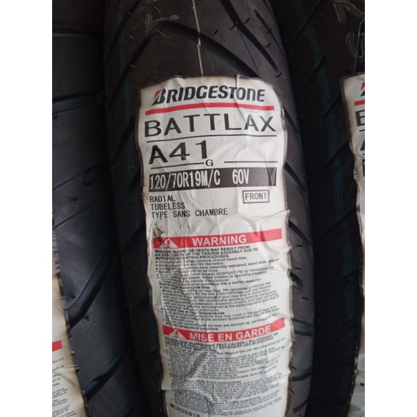 BAN LUAR BRIDGESTONE BATTLAX A41 UKURAN 120/70-19 TUBELESS