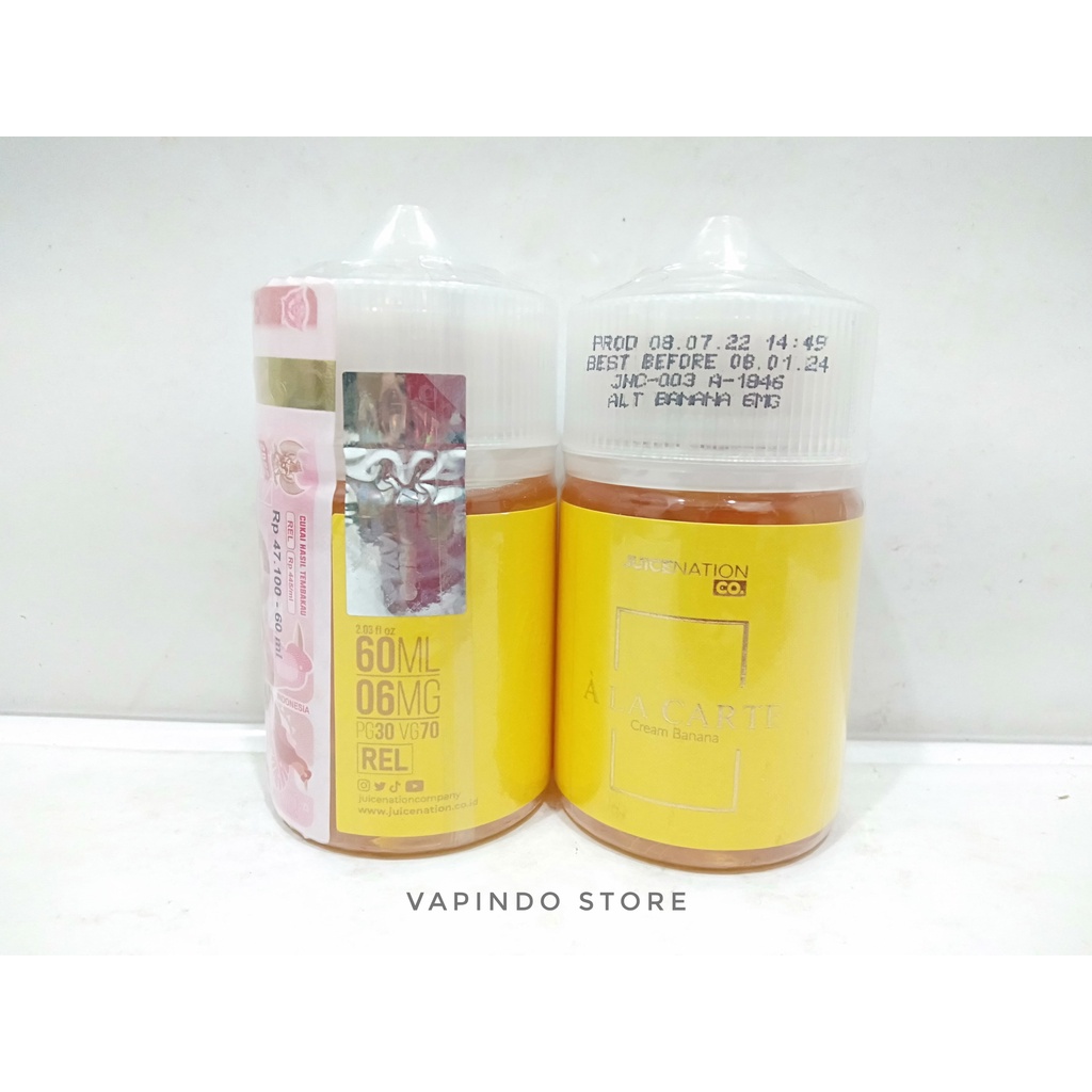 NIC 6MG ALA CARTE CREAM BANANA 60ML BY JUICENATION LIQUID