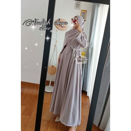 SET HADIJAH ABAYA ORIGINAL ATATHA BAHAN ITYCREPE PREMIUM HALUS ADEM