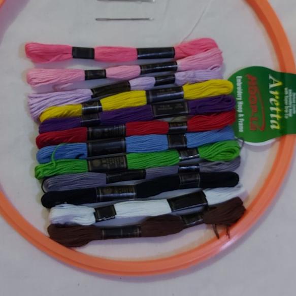 paket pemidangan + benang sulam + Jarum sulam / Paket belajar Sulam