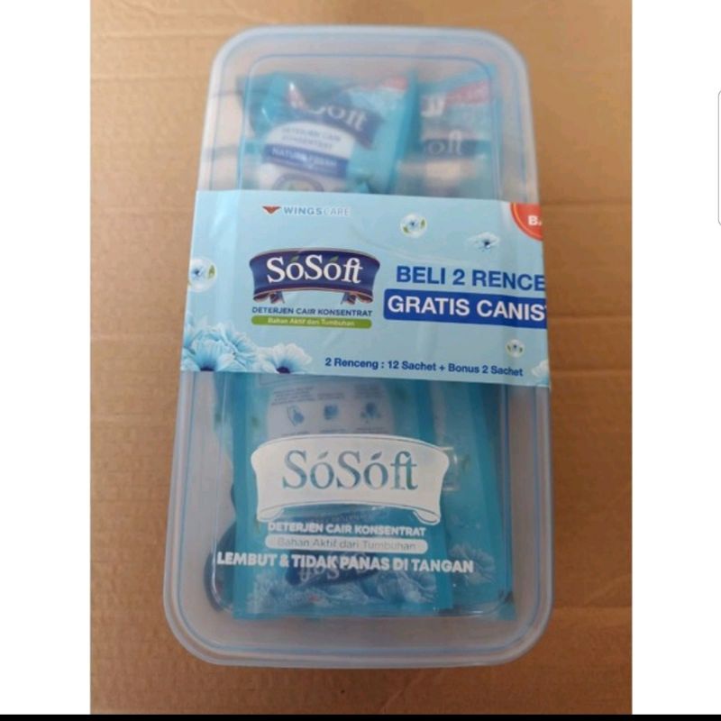 Jual Sosoft Detergent Cair Sachet / Harga per 2 renceng isi 12 +2 ...