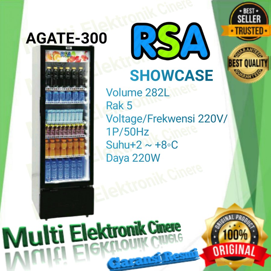 SHOWCASE RSA AGATE 300 KULKAS MINUMAN 5 RAK