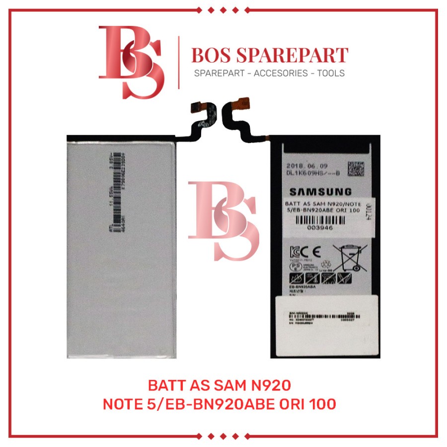 BATTERY AS SAMSUNG N920 / NOTE 5 / EB-BN920ABE ORI 100 / BATERAI / BATRE