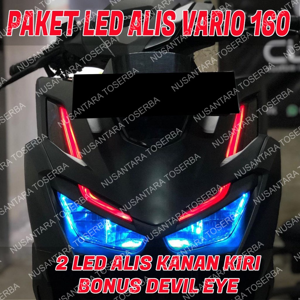 PAKET LAMPU ALIS VARIO 160 BONUS DEVIL EYES LAMPU ALIS DRL ALL NEW VARIO 160 2022 BONUS LED DEVIL EY