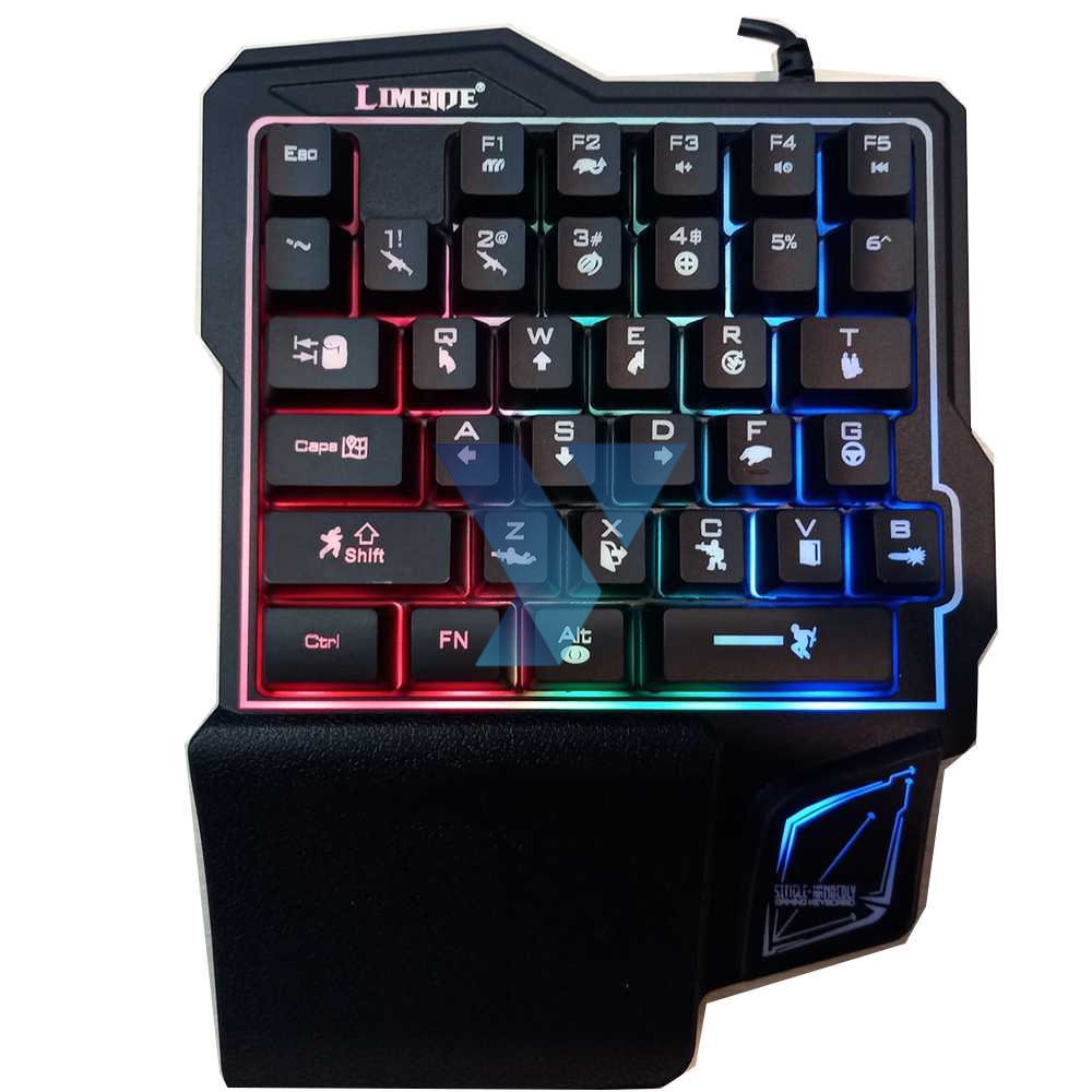 LIMEIDE Single Hand Gaming Keyboard RGB 35 Keys - GK103 ( Al-Yusi )