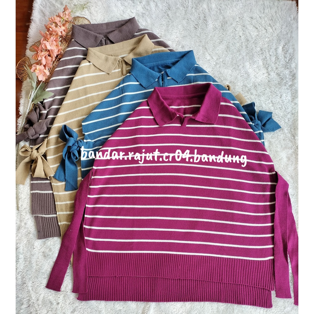 VEST ROMPI RAJUT TALI ANDIN STRIPPY BRANDED 7 GATE