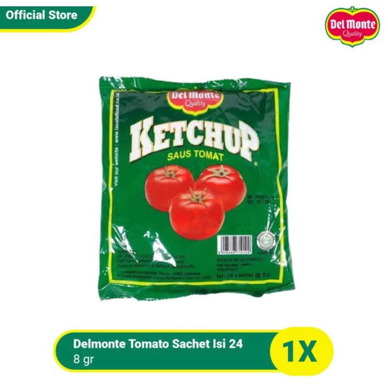 Del Monte Ketchup Sauce Sachet 24x8 gr Saos Tomat Delmonte ed )9/23