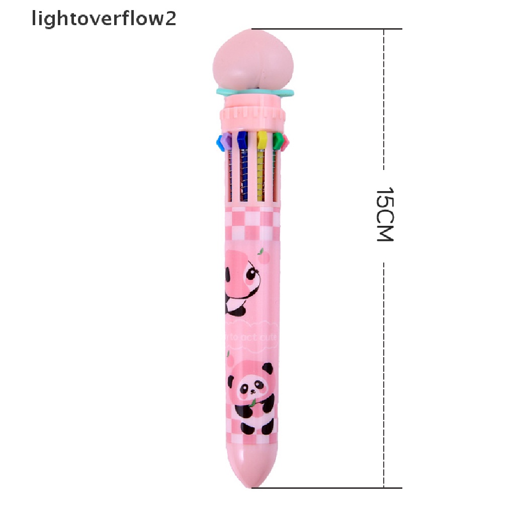 (lightoverflow2) Pulpen 10 Warna Dengan Hiasan Panda Untuk Sekolah / Kantor