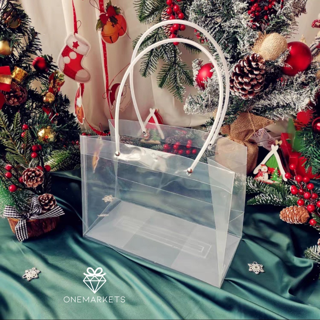 

Goodie Bag Transparan Christmas - Hampers Hand Gift Bag GB116