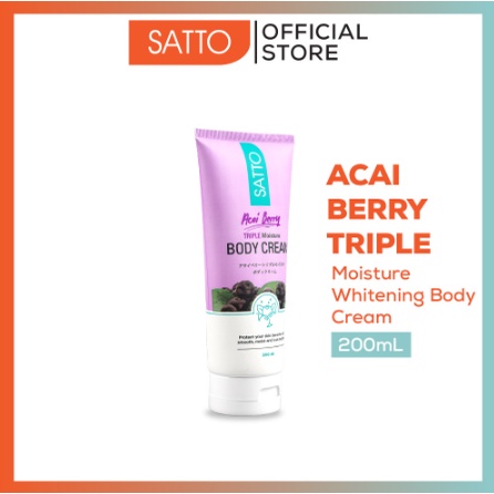 Satto Triple Moisture Whitening Body Cream Acaiberry  200 ml
