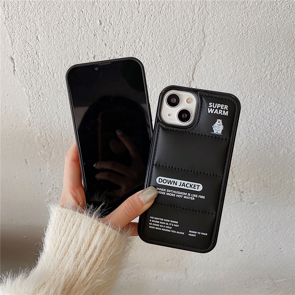 Soft Case TPU Motif Beruang Kutub Putih Untuk IPhone 14 13 12 11 Pro Max