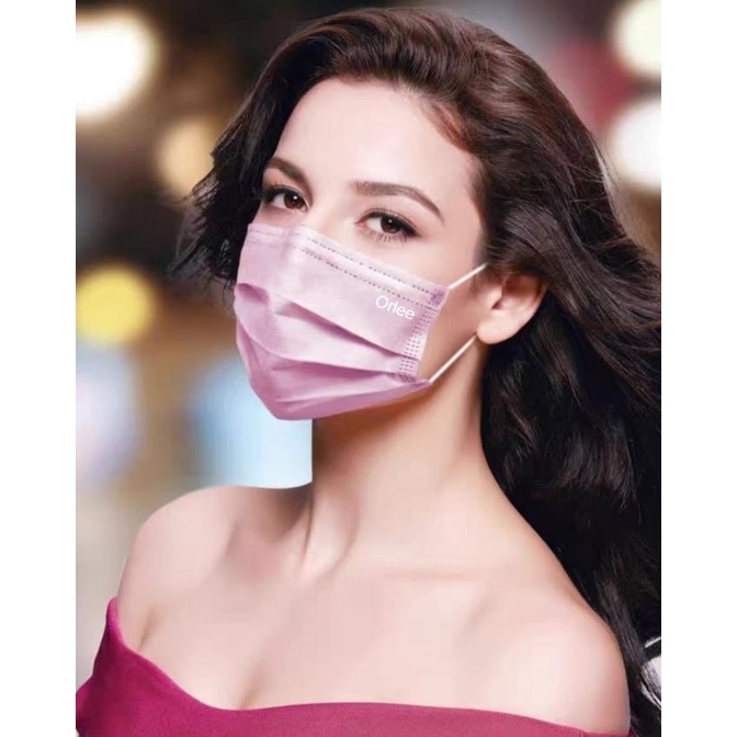 Masker 3 Ply 3ply Headloop Hijab Orlee Original kemenkes Pink isi 50 25-udinolimit Berkualitas