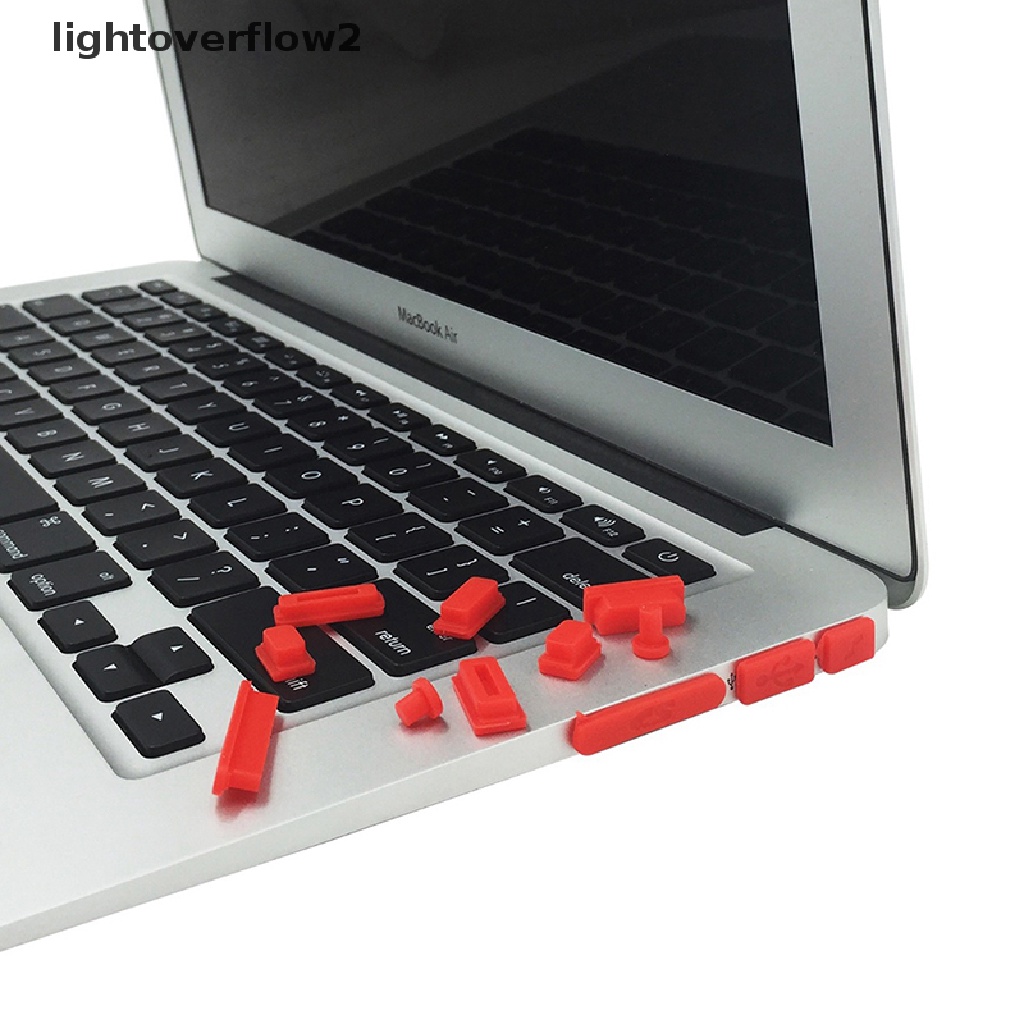 (lightoverflow2) 16pcs / set Plug Silikon Anti Debu / Air Untuk Laptop / Notebook (ID)