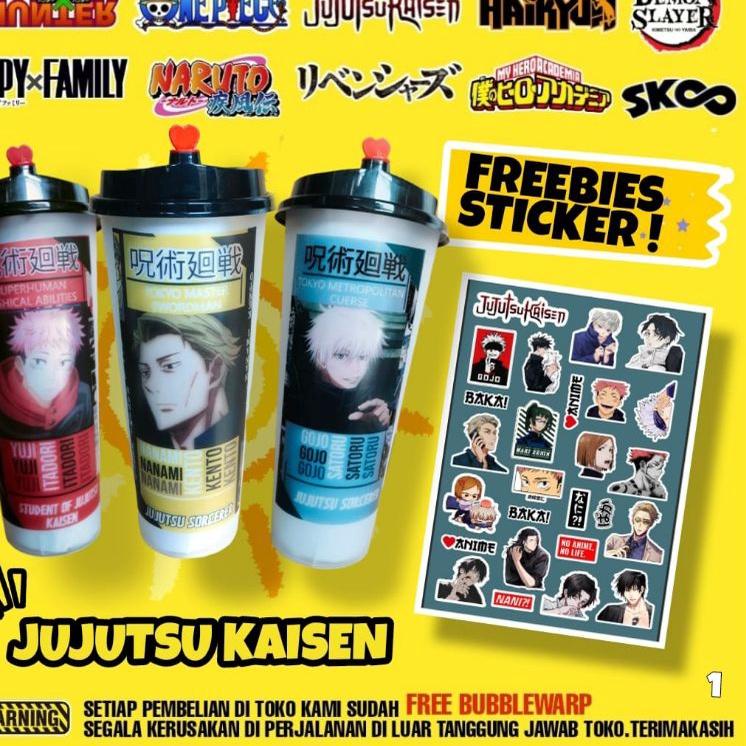 Cuci Gudang--1 - Reusable Cup Anime - Gelas Reusable - Anime - Botol Minum - Tumbler Cup - Botol Min