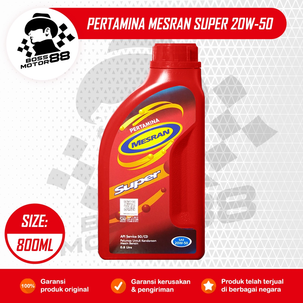 Pertamina Mesran Super 0,8L - Oli Mesin Mobil Bensin/Gasoline Ori