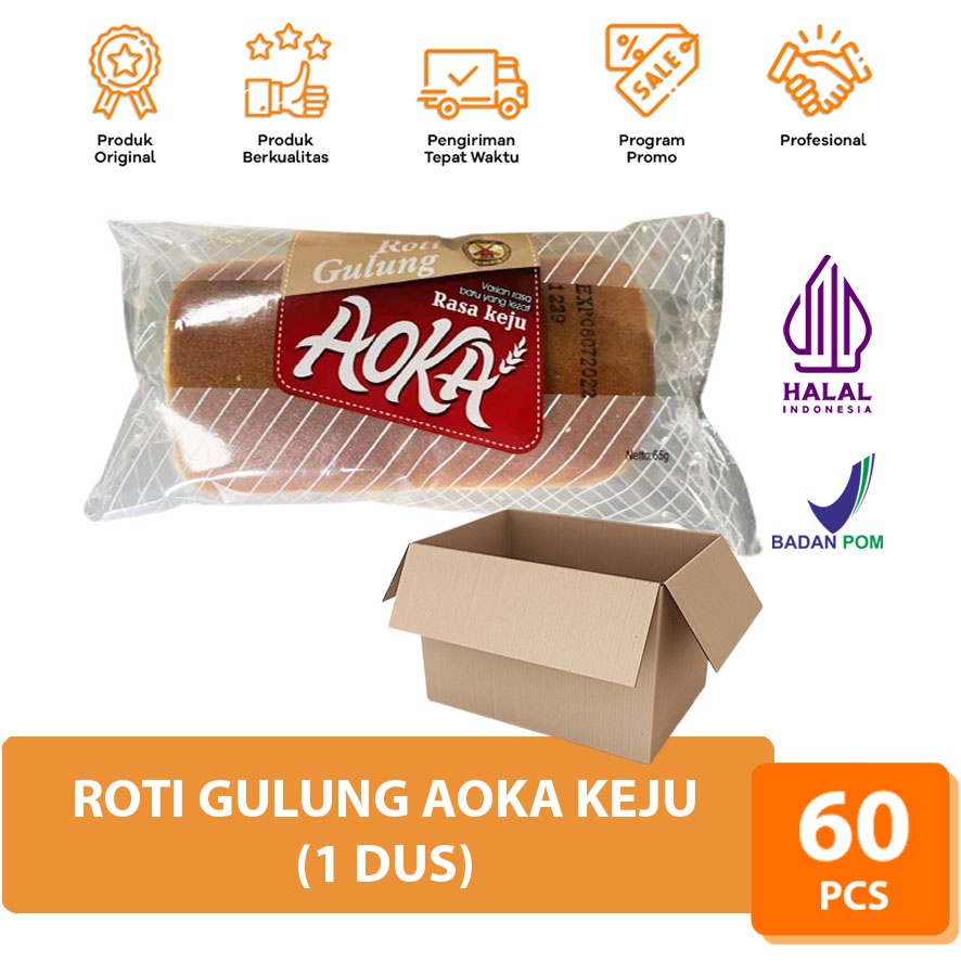 

AOKA Roti GULUNG Rasa KEJU 1 DUS