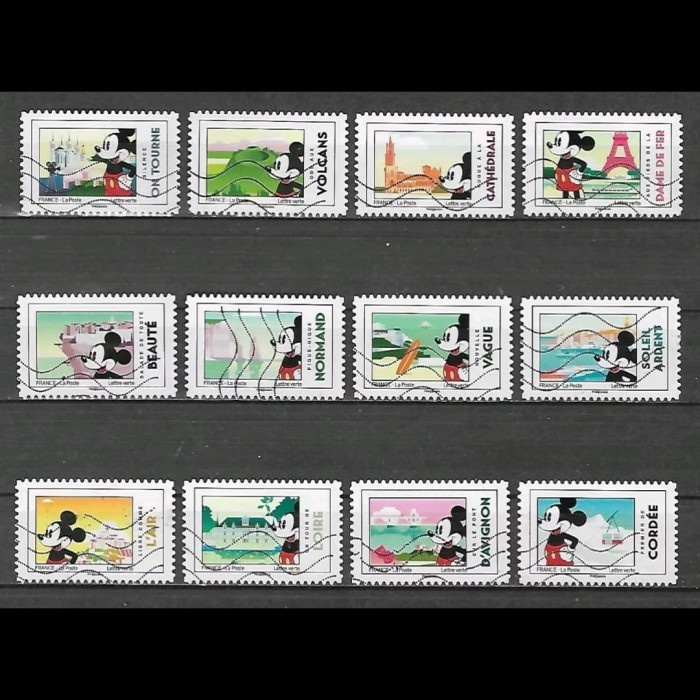 

0755 Perangko Prancis 2018 Disney - Mickey Mouse 12v Used