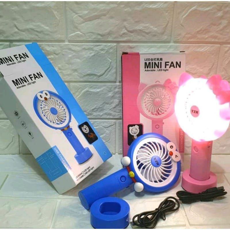 Kipas Angin Tangan Stand Portable Karakter LED / Kipas Angin Tangan Karakter / Kipas Mini Karakter