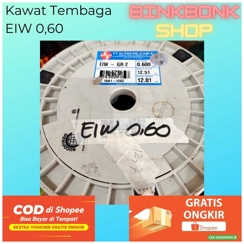 KAWAT TEMBAGA 0.60 EMAIL EIW SUPREME UKURAN 0,60 mm untuk GULUNG REWINDING DINAMO TRAFO TAMIYA KIPAS
