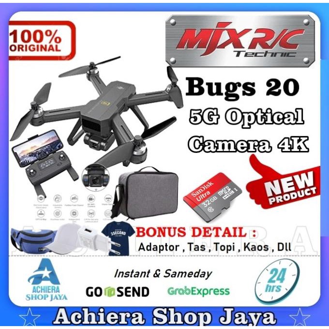 [ Promo ] Drone Mjx Bugs 20 Eis Camera 4K Wifi 5G Optical Flow Rtf - Drone Kamera Dan Aksesoris
