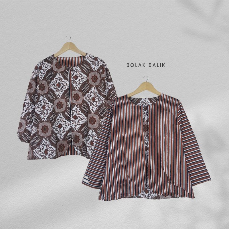 Bolero Batik Sogan Motif Bolak Balik - Naira Batik