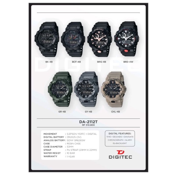 Digitec 2112 Jam Tangan Pria Terlaris Tahan Air Bisa COD