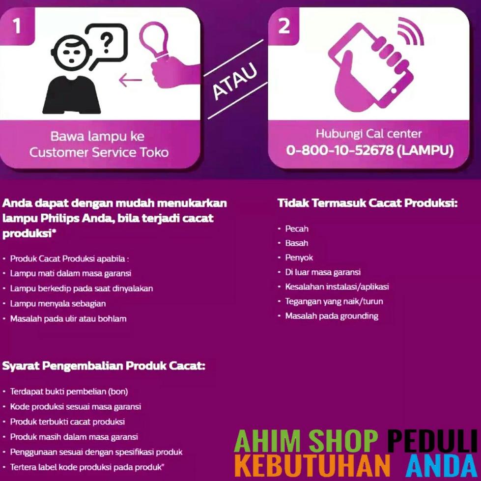 DRH.18Oc22ᴬ ▫ PHILIPS Lampu Led Bulb 3 Watt 3W 3Wat 3 W Putih Paket 4 PCool Daylight (Putih) Ahim