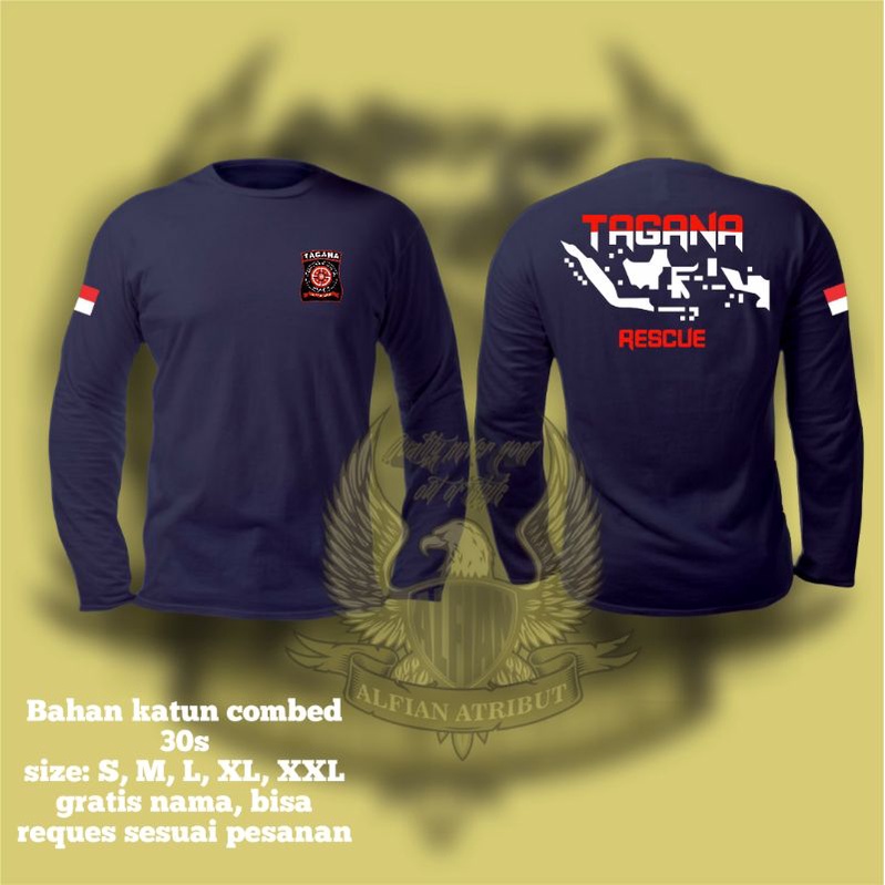 kaos tagana/kaos atasan tagana new model kaos pendek kaos panjang tagana