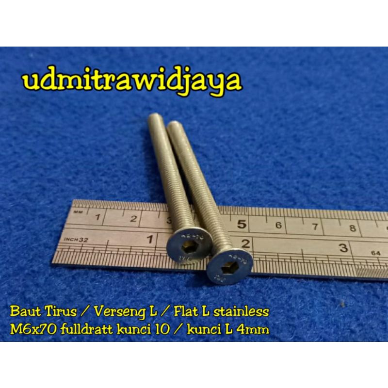 BAUT FLAT L STAINLESS STELL  panjang 7cm A2-70 304 baut 10an baut Flat L ss M6 diameter 6 mm p1.00 baut kunci 10 baut fulldratt stenlis baut pangkon cnc baut probolt Ss baut jalu stang stir vario nmax pcx fiz r fiz cbr vixion new harga bijian baut variasi