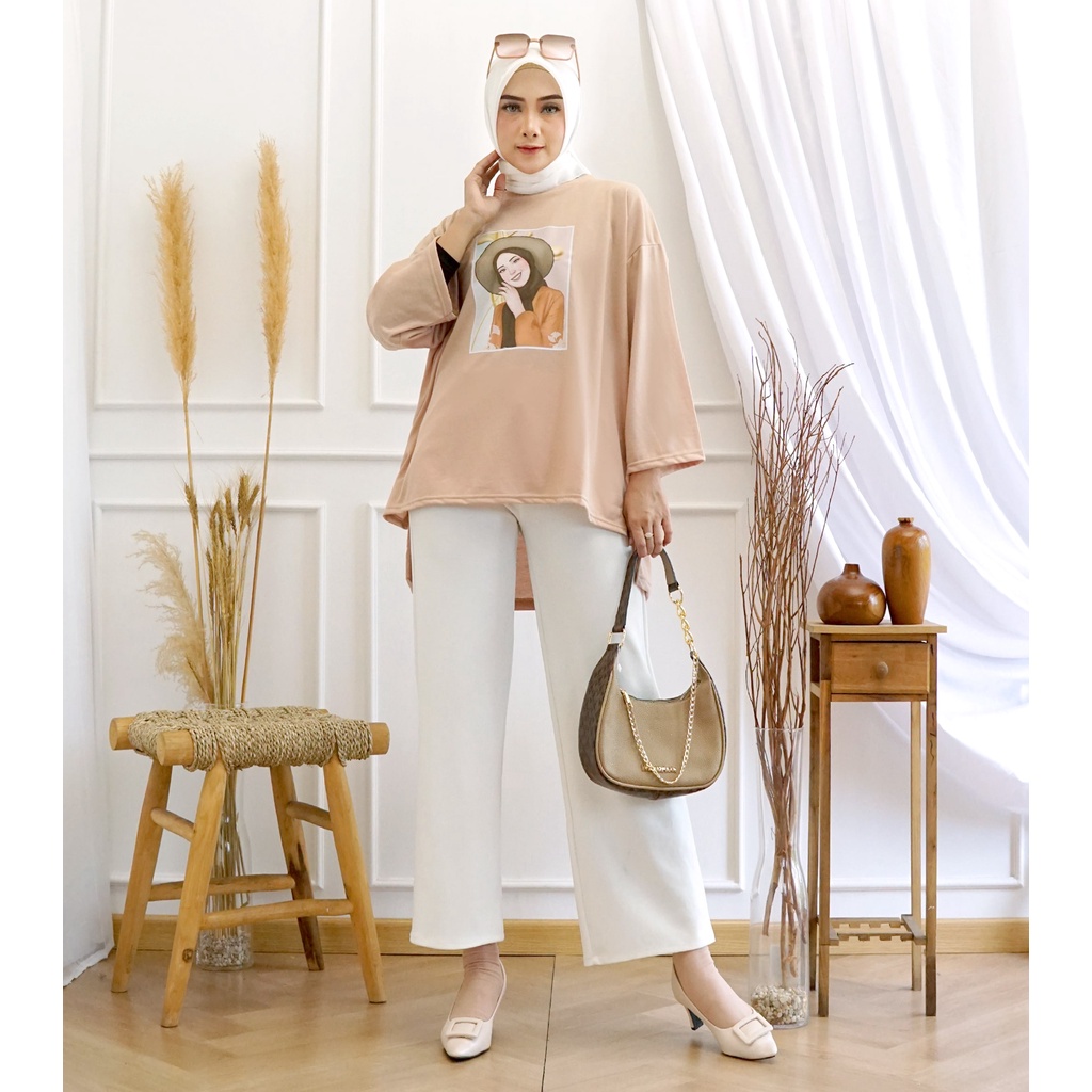 GR ATASAN OVERSIZE KAOS BASIC VIRAL HIJAB SR552