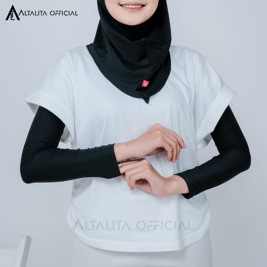 Altalita - Manset Tangan Polos Lengan Panjang | Handsock Tangan Tanpa Lubang Jempol | Mangset Tangan Wanita Muslimah Lengan Panjang Bahan Jersey Tebal Berkualitas Premium