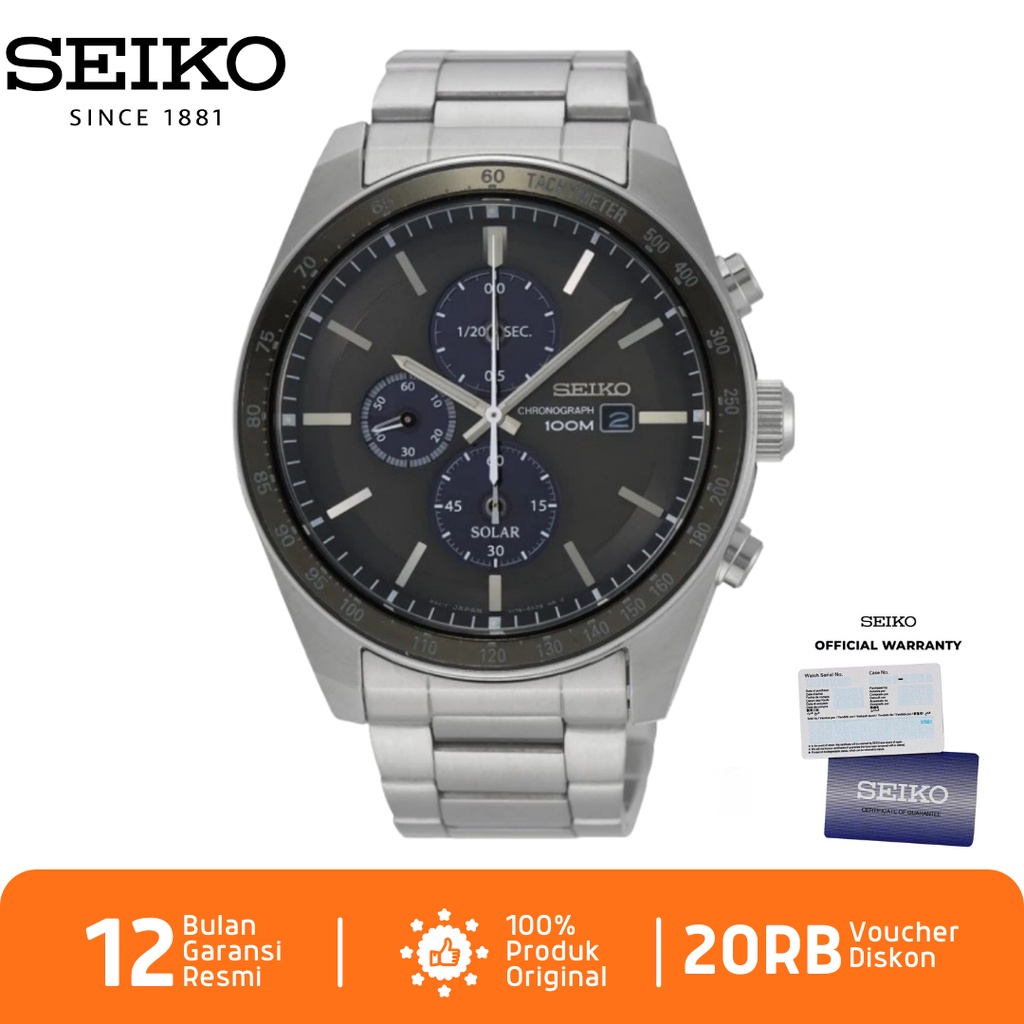 Seiko Discover More SSC715 Jam Tangan Pria Seiko Chronograph SSC715P1 Quartz Stainless Steel Strap