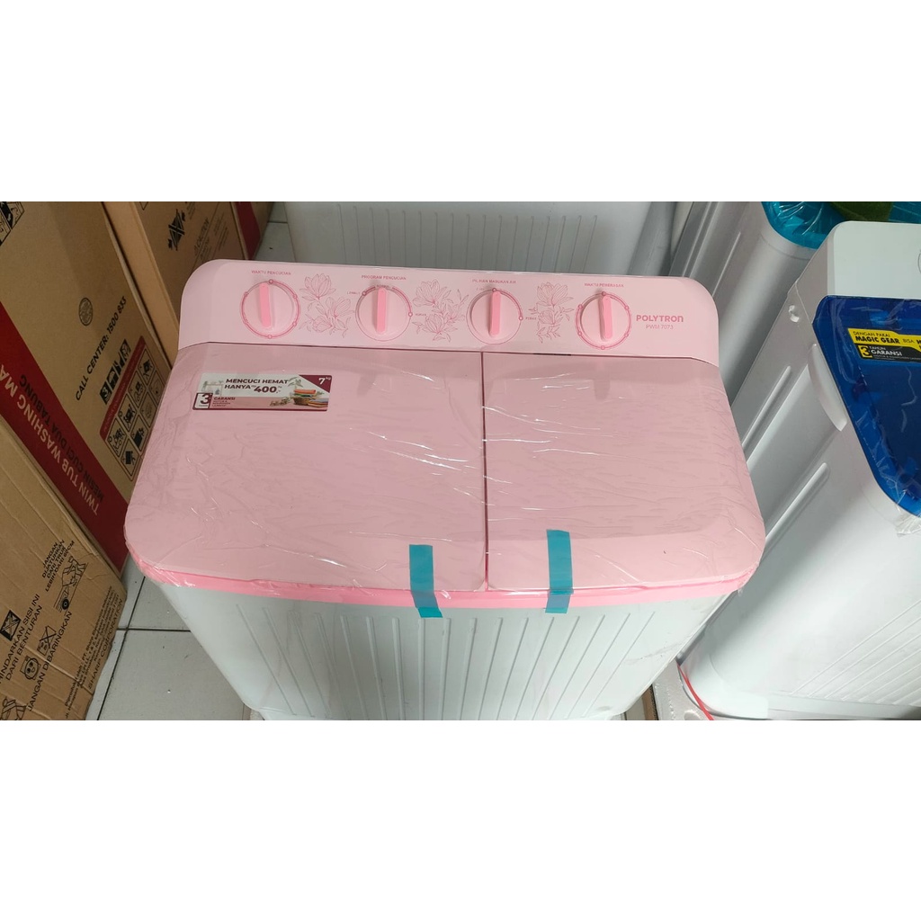MESIN CUCI 2 TABUNG POLYTRON PWM  7366  / PWM 7073 7KG / NEW PWM 7081