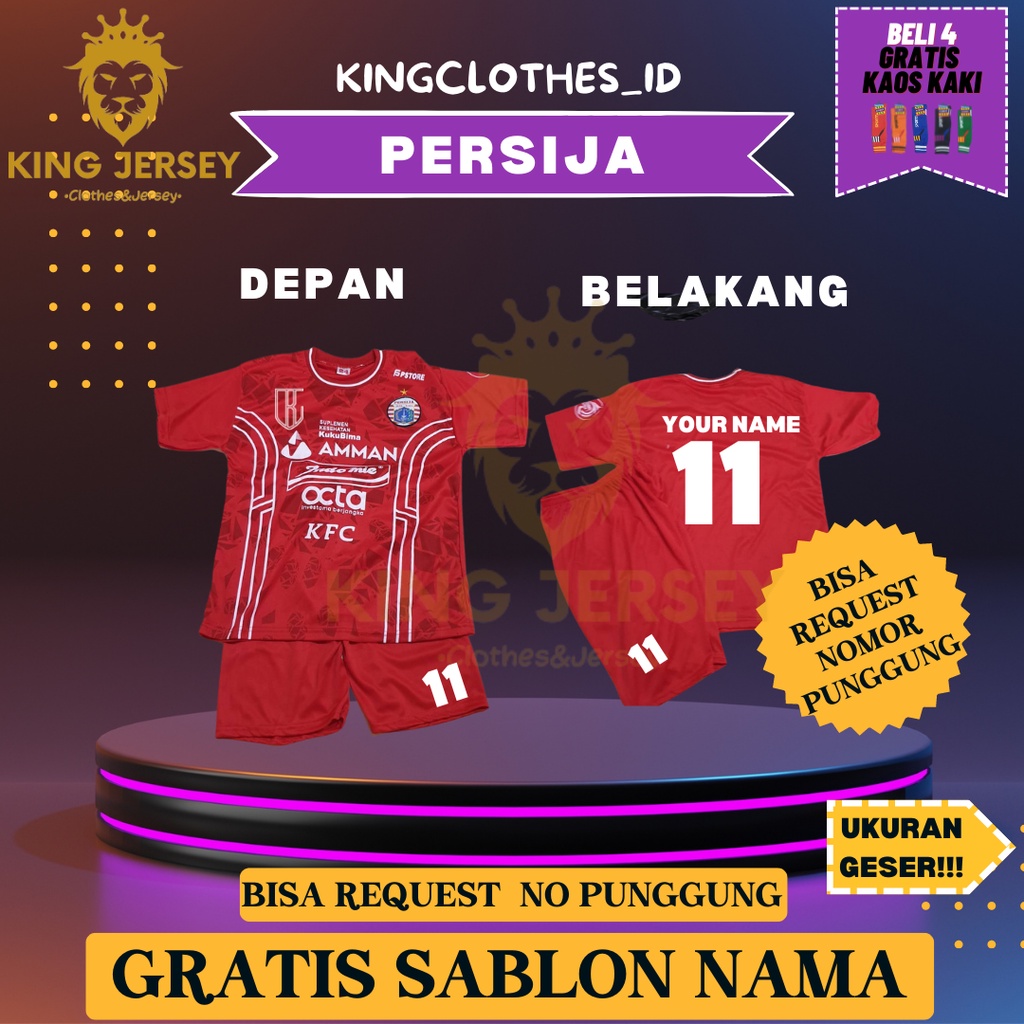 JERSEY ANAK PERSIJA BEBAS REQUEST NAMA DAN NOMOR PUNGGUNG