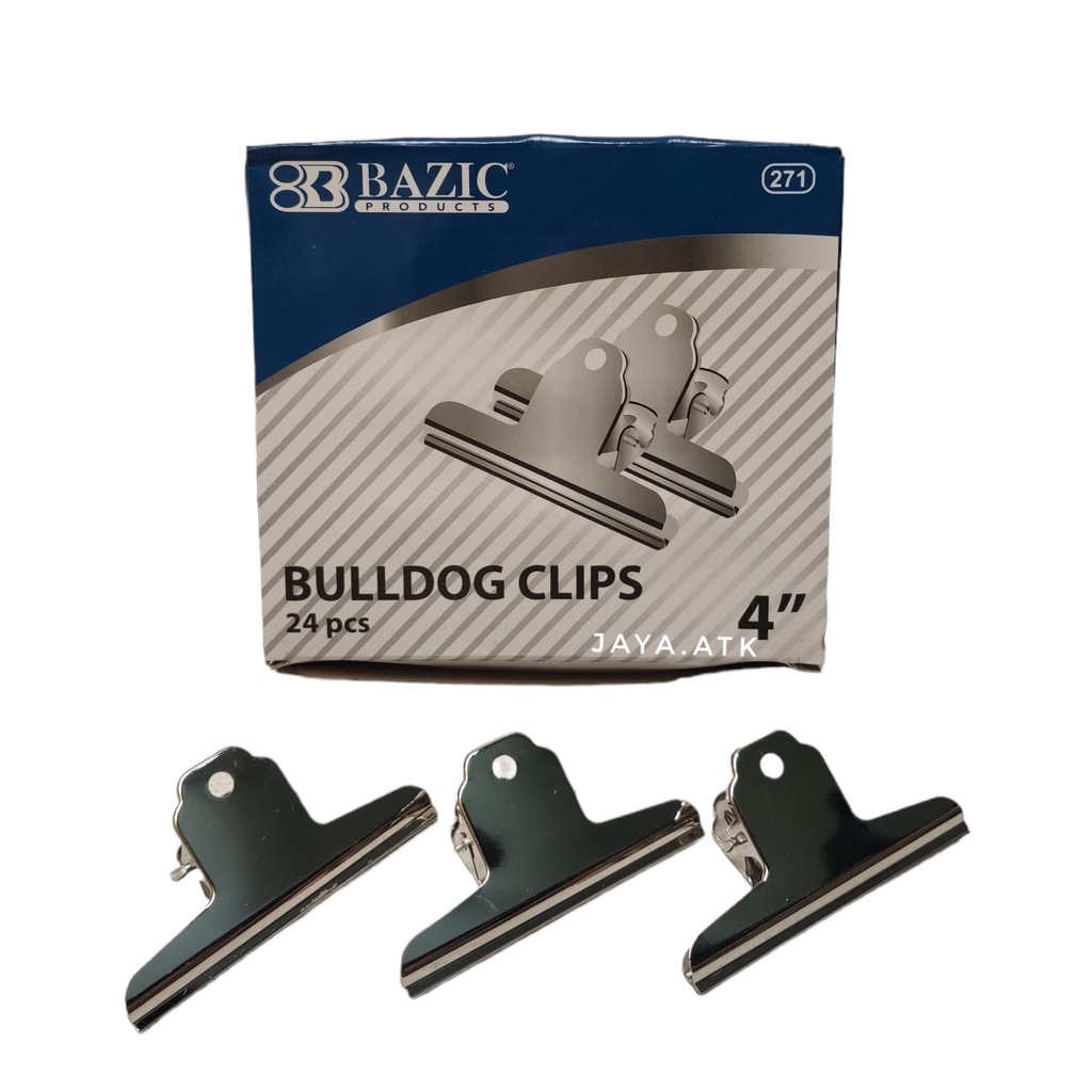 KLIP KERTAS BULDOG JEPIT JUMBO BESAR 10 CM SILVER STAINLESS BULLDOG CLIPS