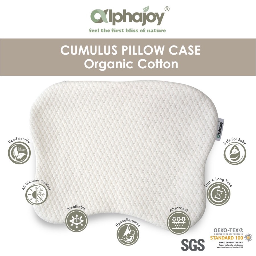 ALPHAJOY CULUMBUS ORGANIC COTTON CASE Sarung Bantal Bayi Katun