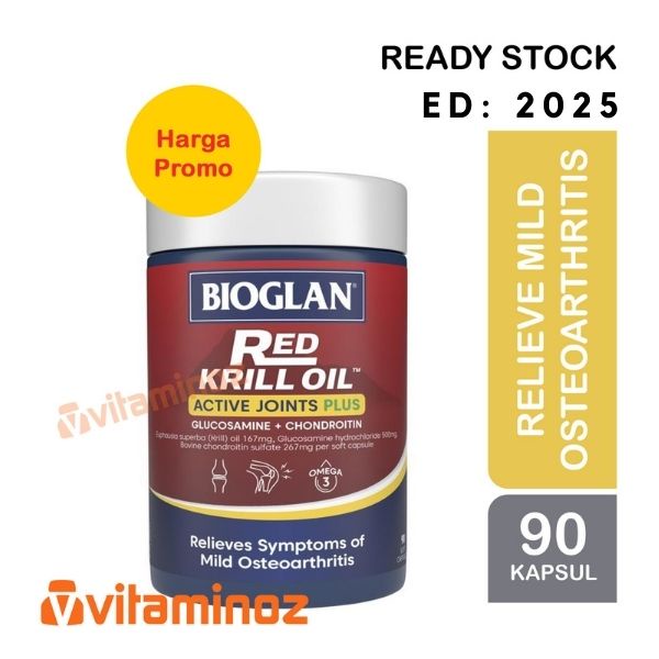 Jual Bioglan Red Krill Oil Active Joint Joints PLUS 90 Kapsul